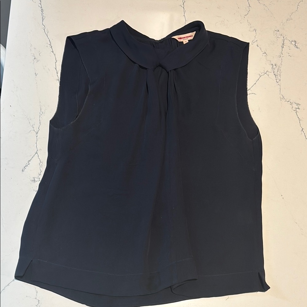 Rebecca TaylorSleeveless navy silk Blouse